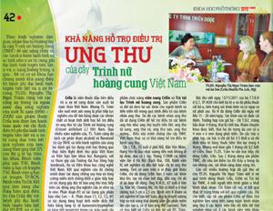 The ability to support cancer treatment of Vietnamese Crinum latifolium L.