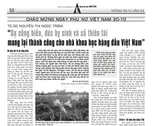 Sự cống hiến, đức hy sinh và cả thiên tài mang lại thành công cho nhà khoa học hàng đầu Việt Nam